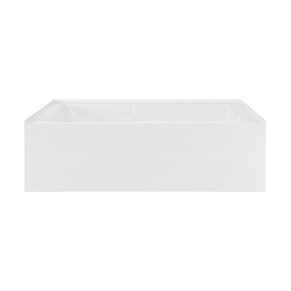 Voltaire 72" x 36" Right-Hand Drain Alcove Bathtub with Apron and Armrest. Picture 1