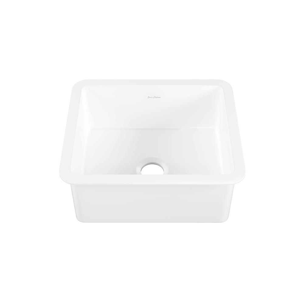 Rochelle 24 x 18 ceramic single basin, drop-in/undermount kitchen sink. Picture 1