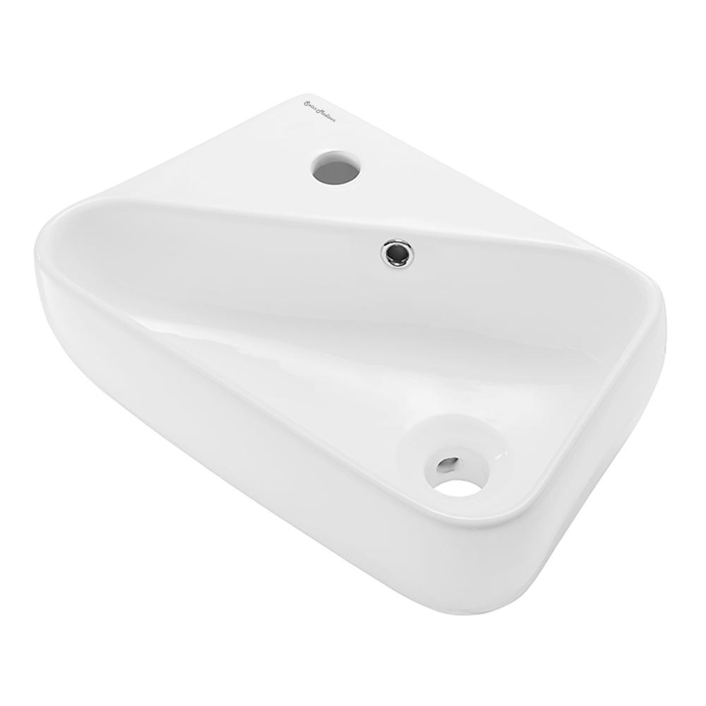Plaisir 18 x 11 Ceramic Wall Hung Sink with Left Side Faucet Mount. Picture 2