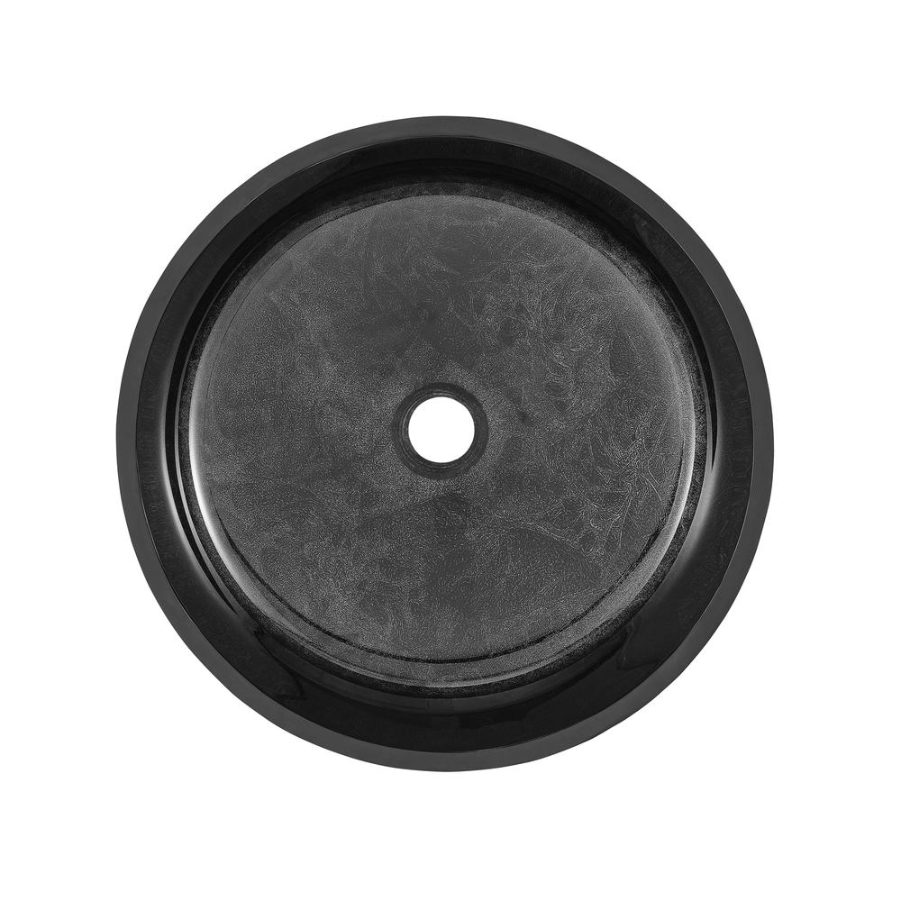 Avallon 16.5 " Round Glass Vessel Sink, Black. Picture 3