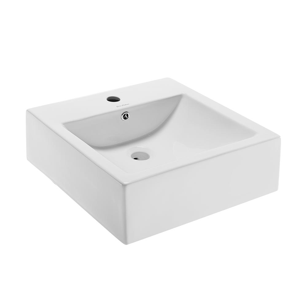 Voltaire 18 Square Ceramic Wall Mount Sink. Picture 2