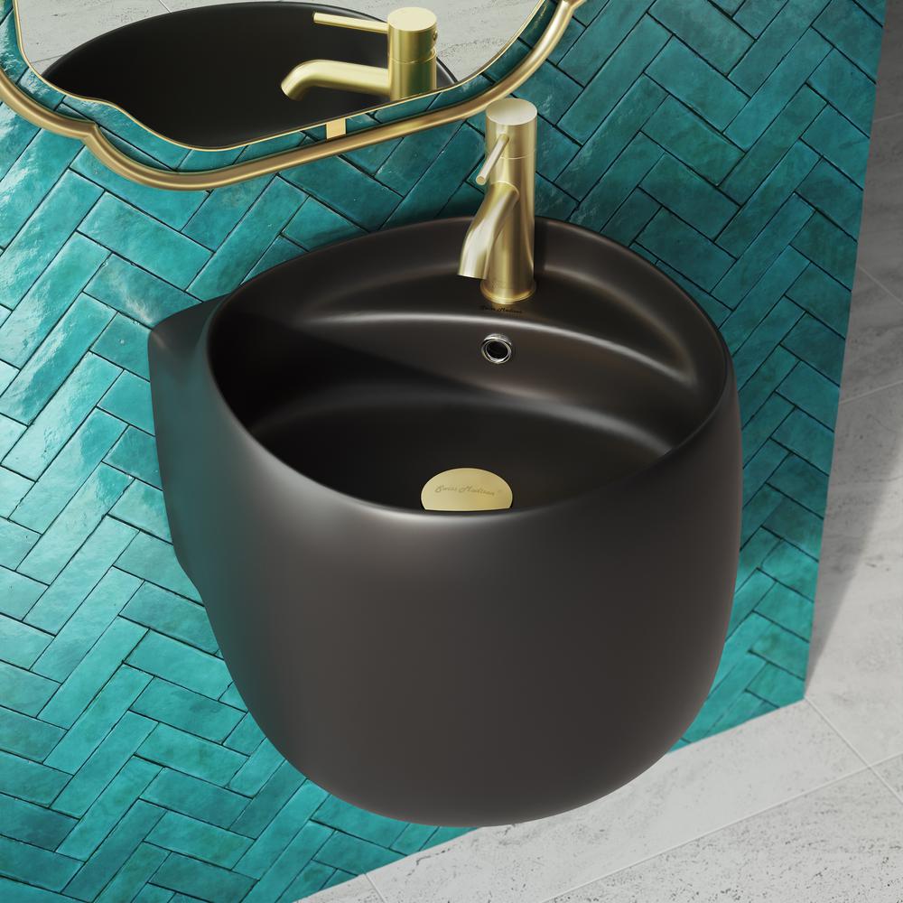 Ivy Wall-Mount Sink in Matte Black. Picture 18