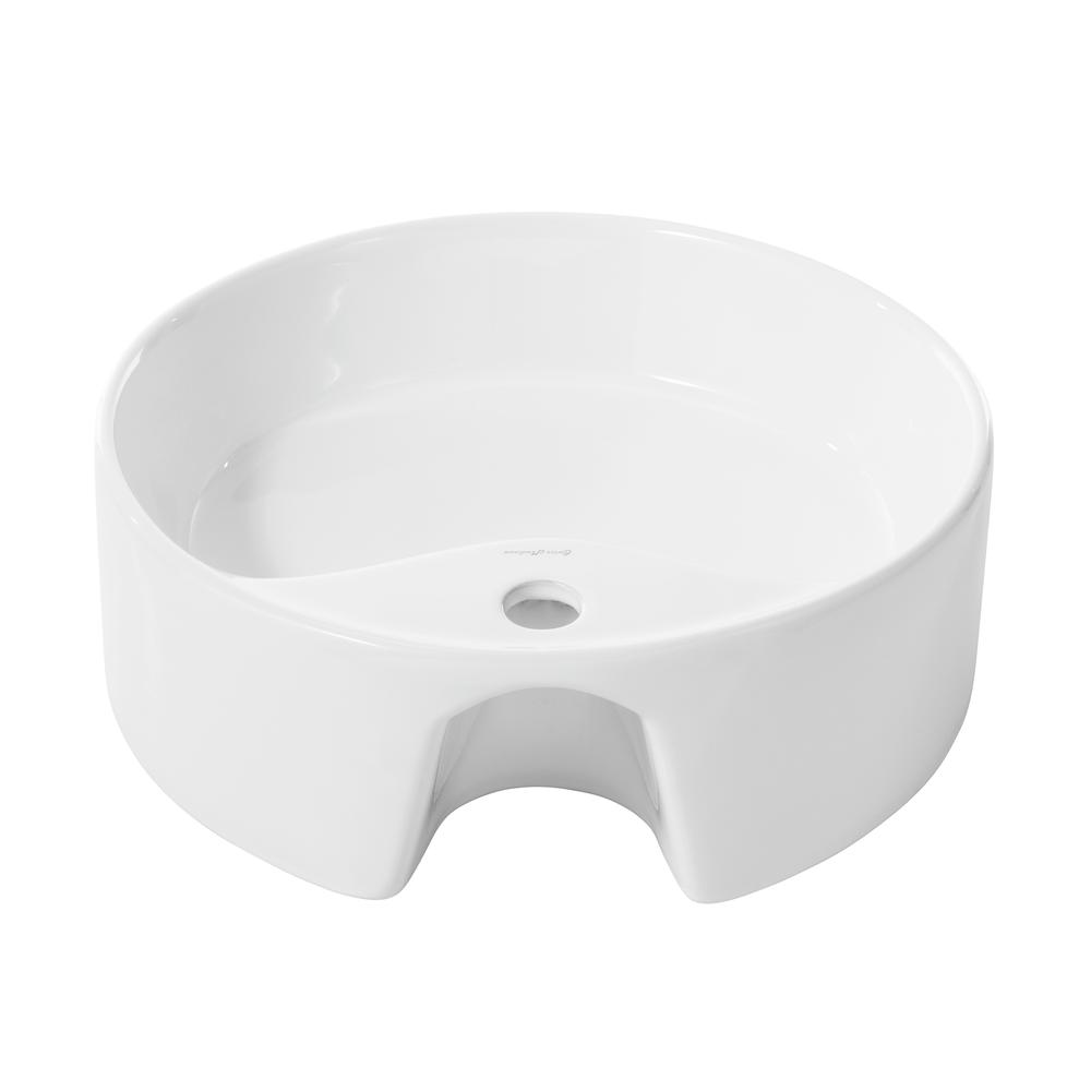 Monaco Round Vessel Sink with Faucet Mount. Picture 6