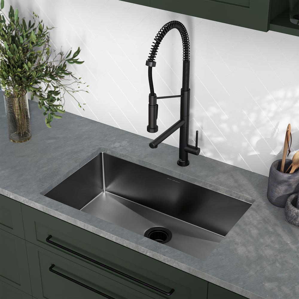 Rivage 30 x 18 Stainless Steel, Single Basin, Undermount Kitchen Sink,Black. Picture 16
