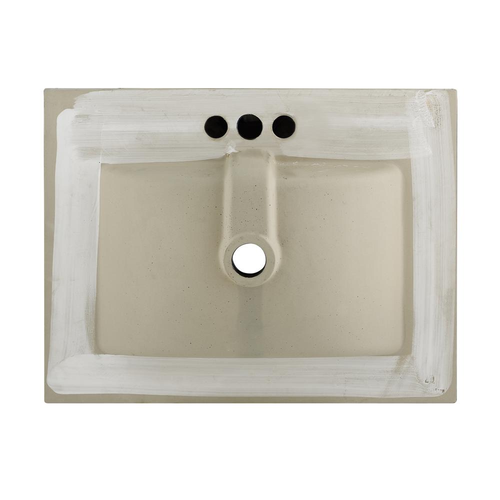 24" Vanity Top Bathroom Sink with 4" Centerset Faucet Holes in Matte Black. Picture 6