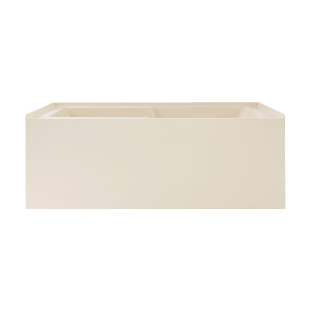 Voltaire 60" x 32" Left-Hand Drain Alcove Bathtub with Apron in Bisque. Picture 1