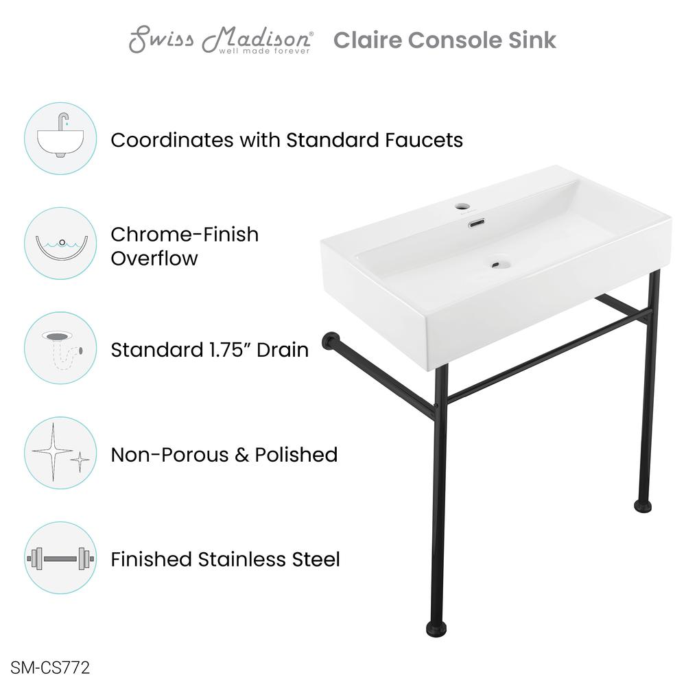 Claire 30 Console Sink. Picture 7