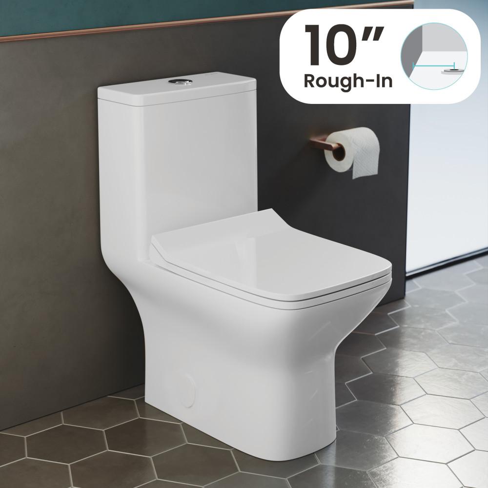 Carre One-Piece Elongated Toilet Dual-Flush 1.1/1.6 gpf with 10" Rough-In. Picture 2