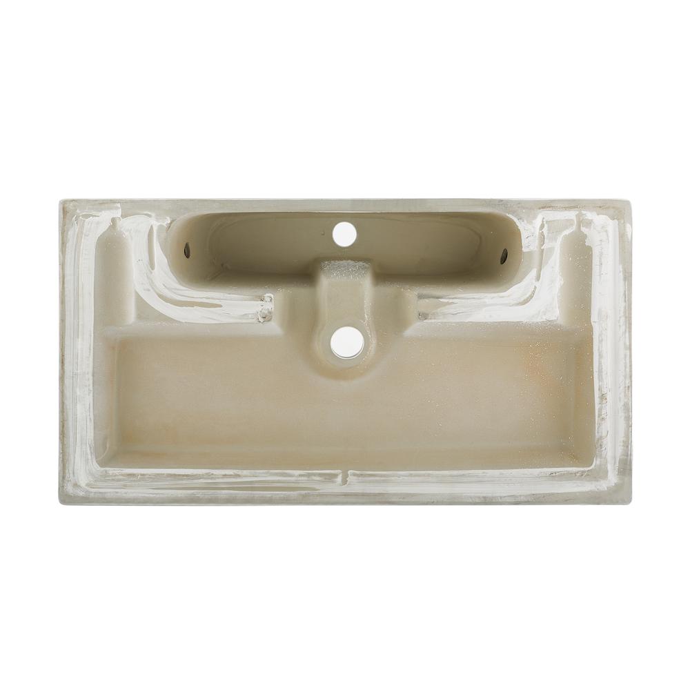 Voltaire Wide Rectangle Vessel Sink in Static Marble. Picture 6