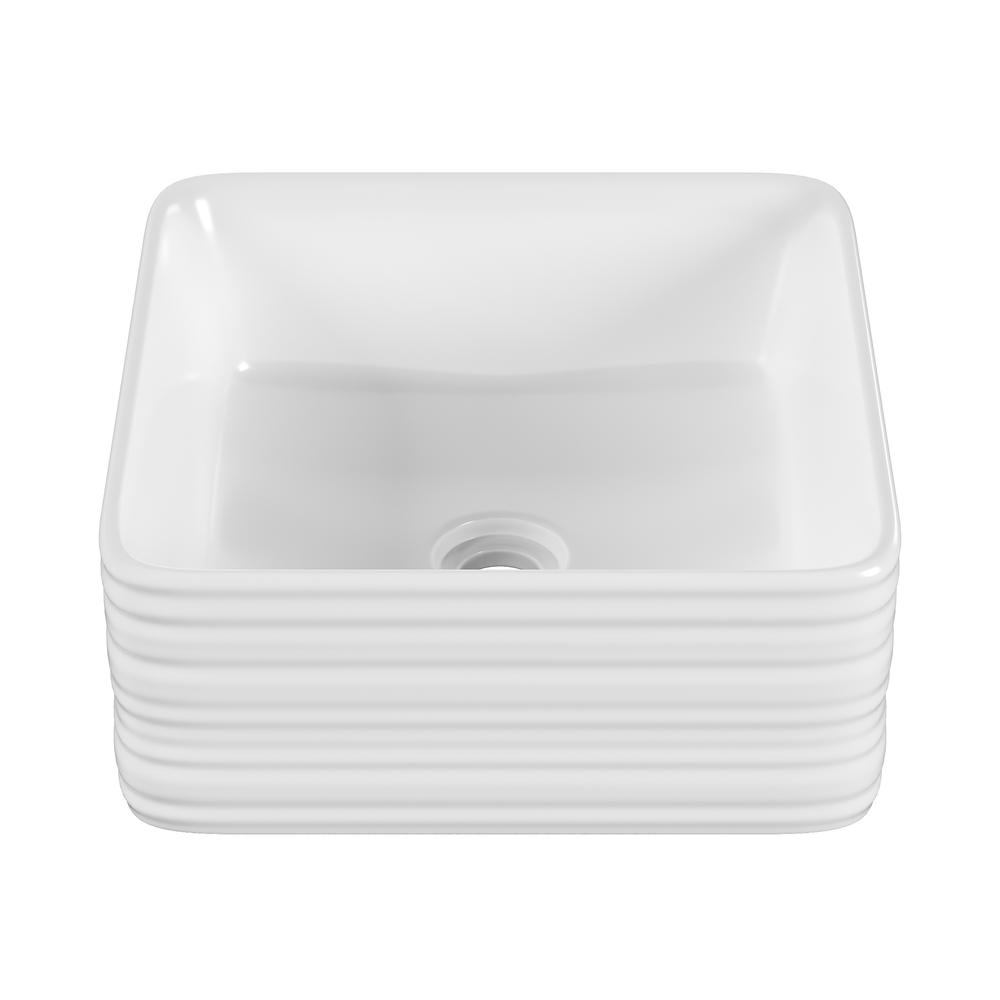 Adour 14'' Vessel Sink in White. Picture 1