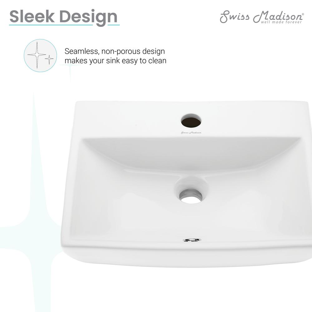 Sublime Compact Ceramic Wall Hung Sink. Picture 12