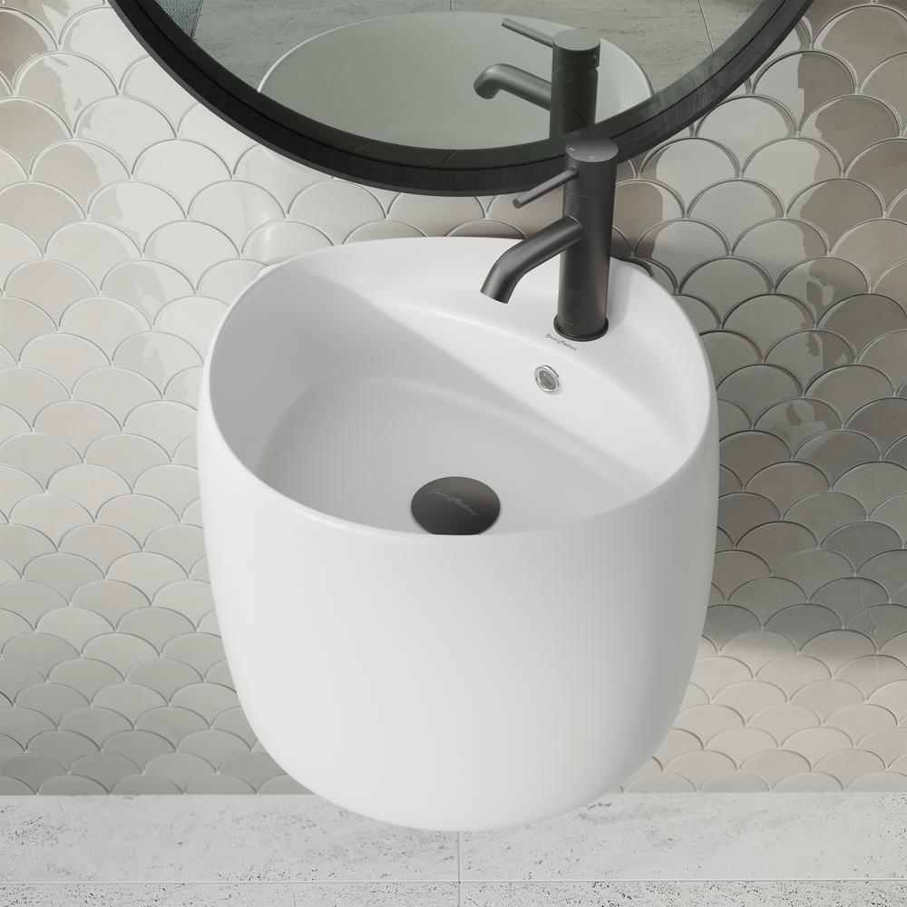 Ivy Wall-Mount Sink in Matte White. Picture 17