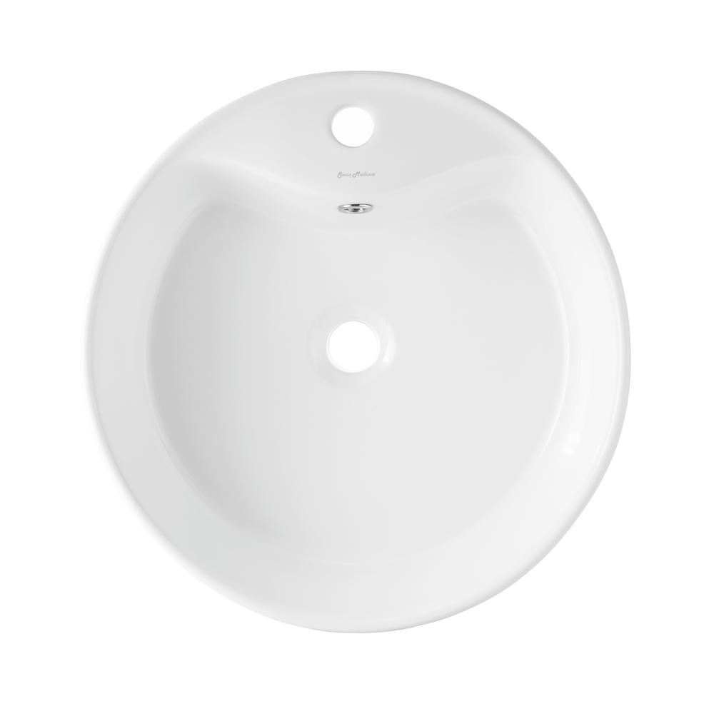 Monaco Round Vessel Sink with Faucet Mount. Picture 4