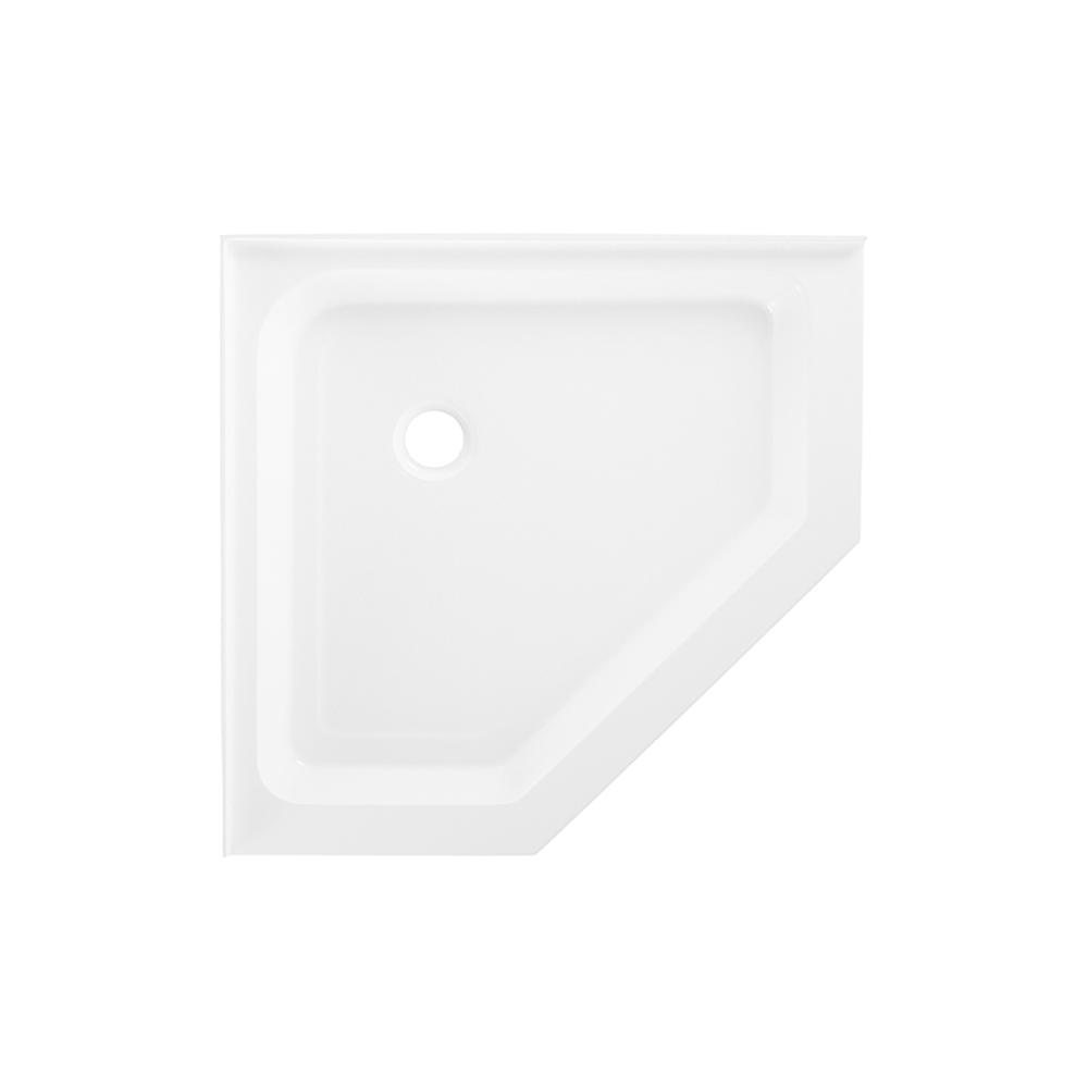 Voltaire 42" x 42" Acrylic White, Single-Threshold, Center Drain. Picture 1