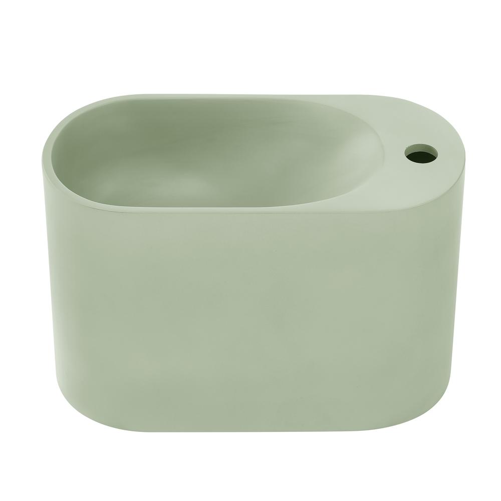 Terre 17.5" Right Side Faucet Wall-Mount Bathroom Sink in Palm Green. Picture 1