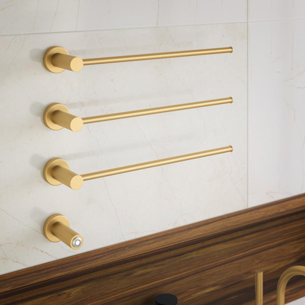 Claire 3-Bar Electric Towel Warmer in Brushed Gold. Picture 2