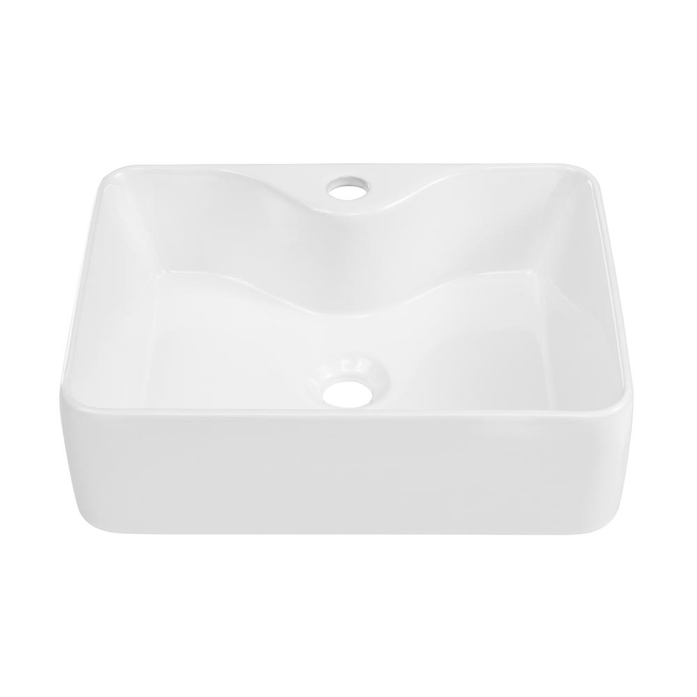 Rennes 19" Vessel Sink in Glossy White. Picture 1