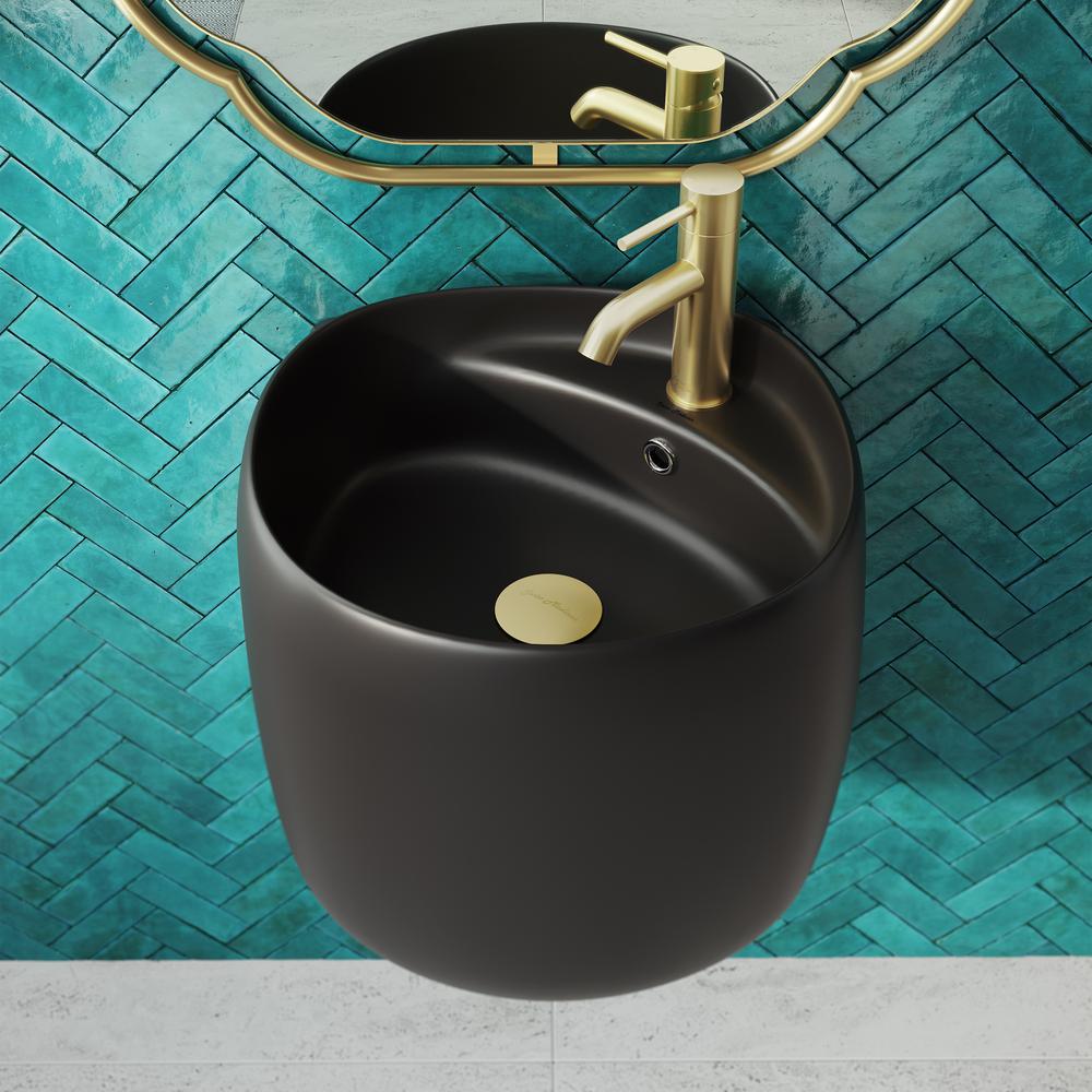 Ivy Wall-Mount Sink in Matte Black. Picture 17