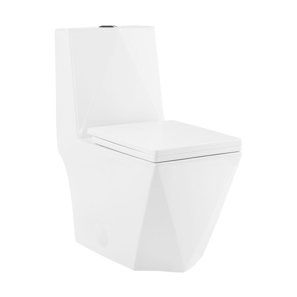 Brusque One-Piece Square Toilet Dual-Flush 1.1/1.6 gpf. Picture 1