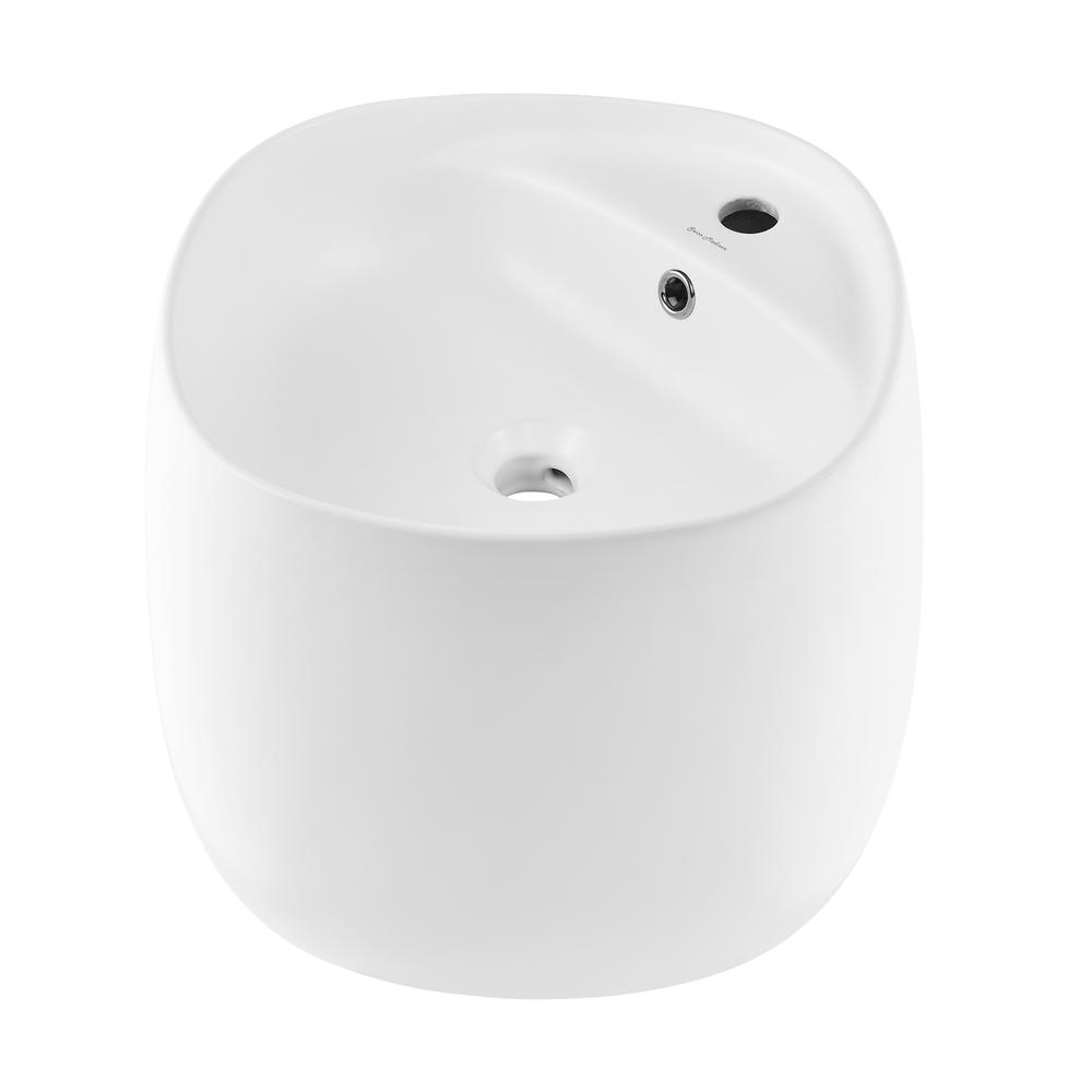 Ivy Wall-Mount Sink in Matte White. Picture 1