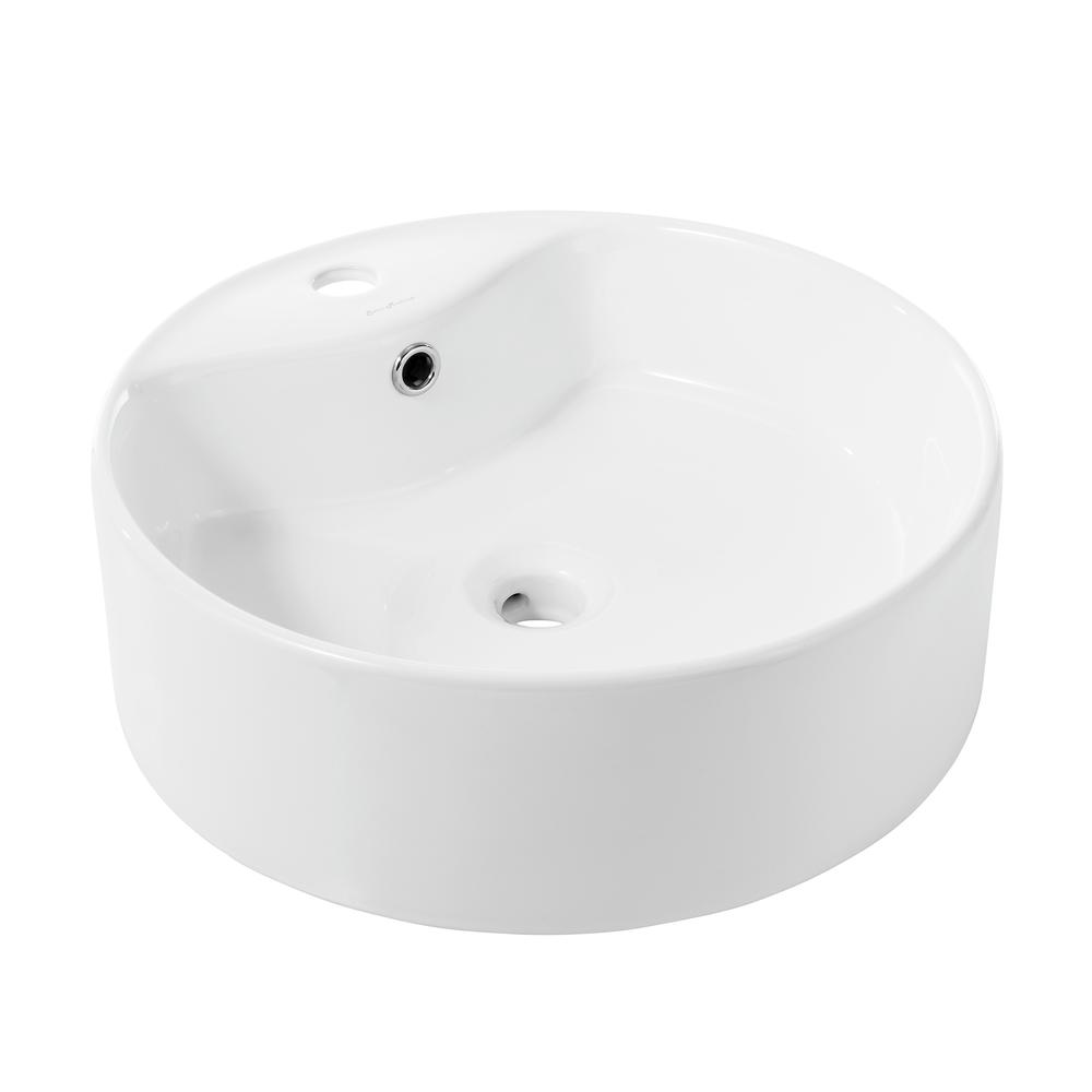 Monaco Round Vessel Sink with Faucet Mount. Picture 2