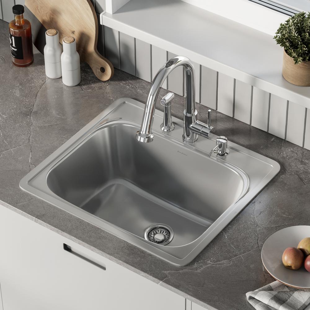 Ouvert 25 x 22 Stainless Steel, Single Basin, Top Mount Kitchen Sink. Picture 15