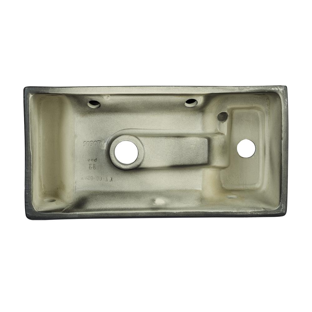 Rectangular Ceramic Wall Hung Sink with Left Side Faucet Mount, Matte Black. Picture 7