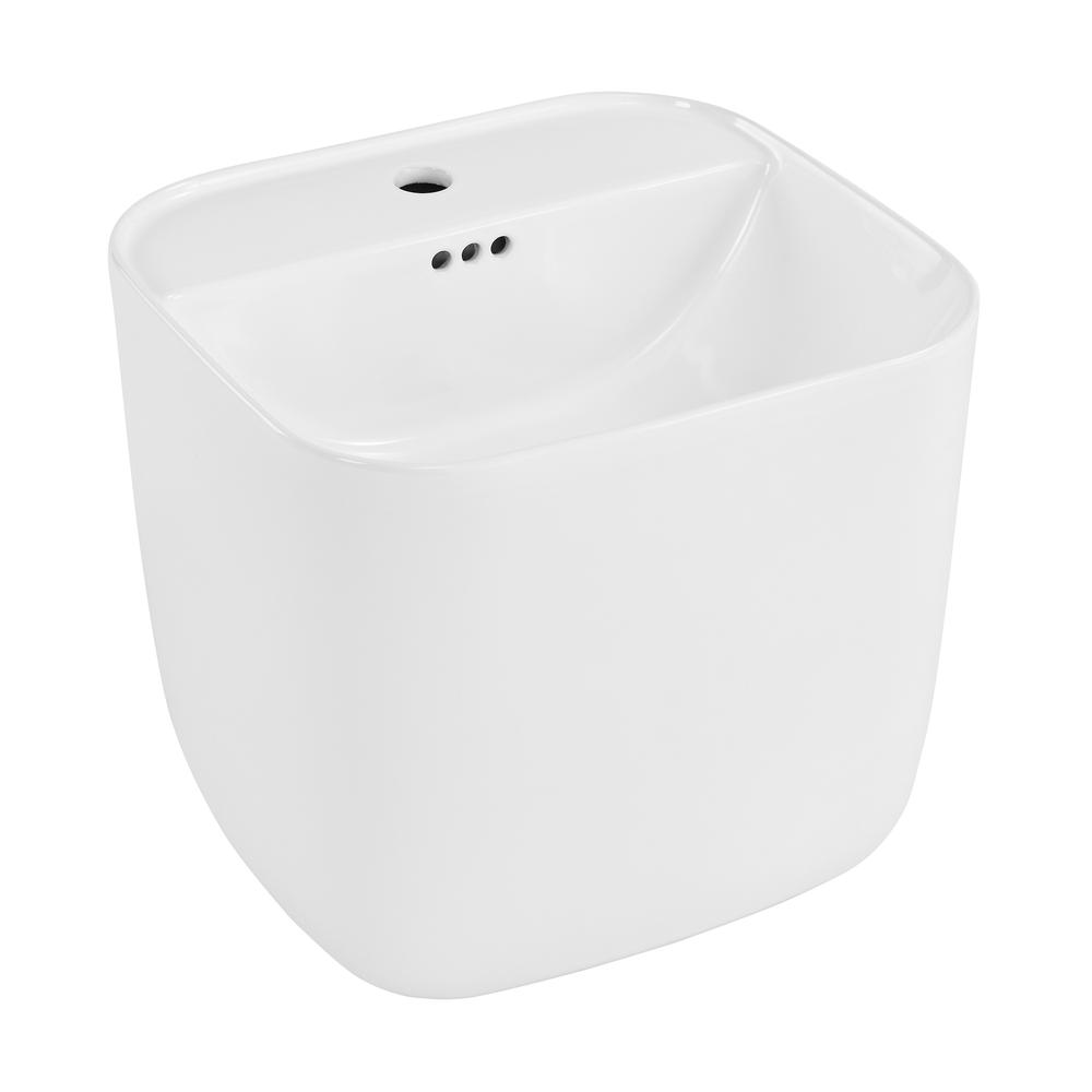 Carré 17.5" Wall-Mount Bathroom Sink. Picture 2