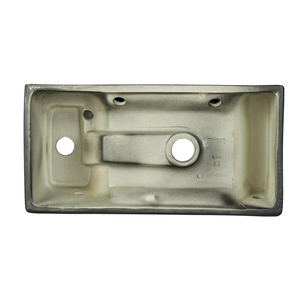 Rectangular Ceramic Wall Hung Sink with Right Side Faucet Mount, Matte Black. Picture 8