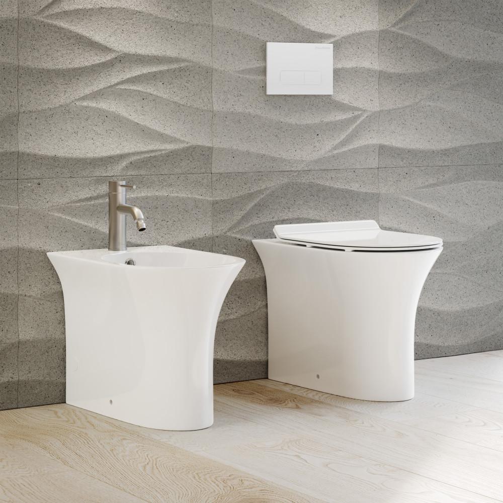 Cascade Back-to-Wall Elongated Toilet Bowl. Picture 2