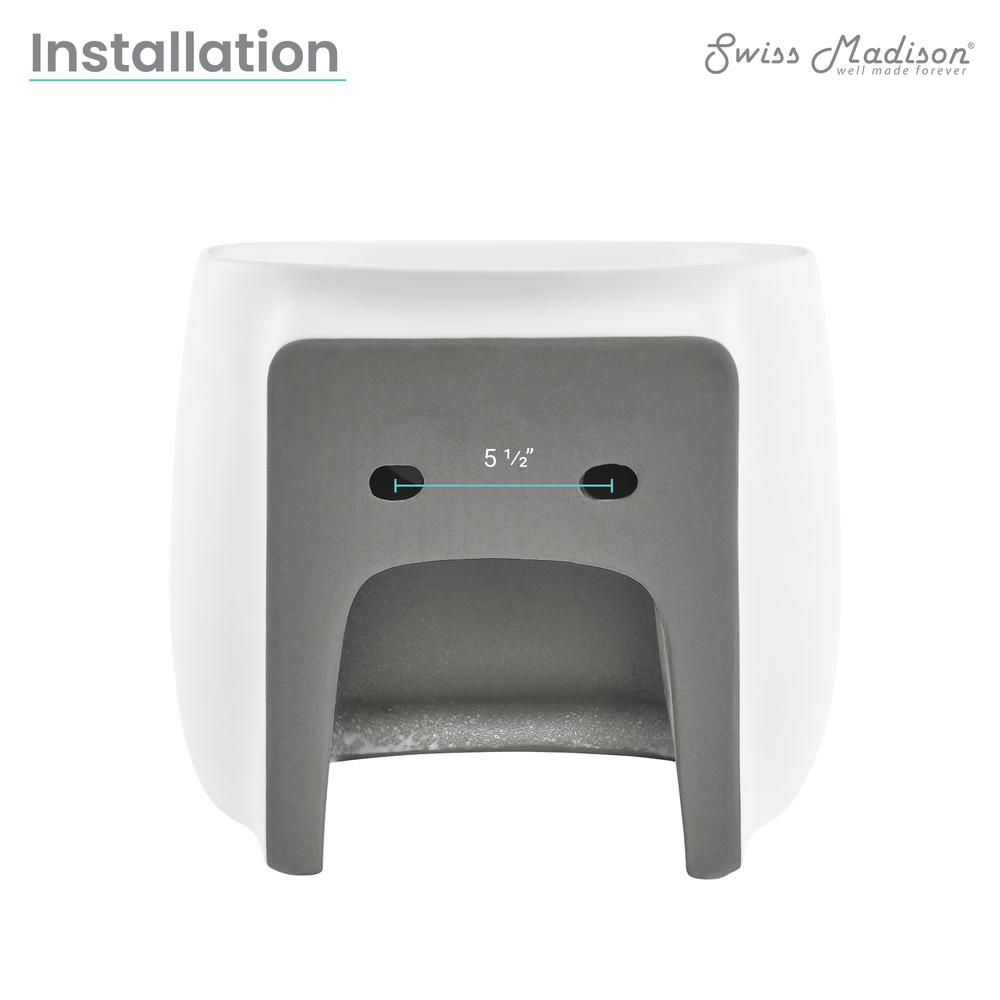 Ivy Wall-Mount Sink in Matte White. Picture 13