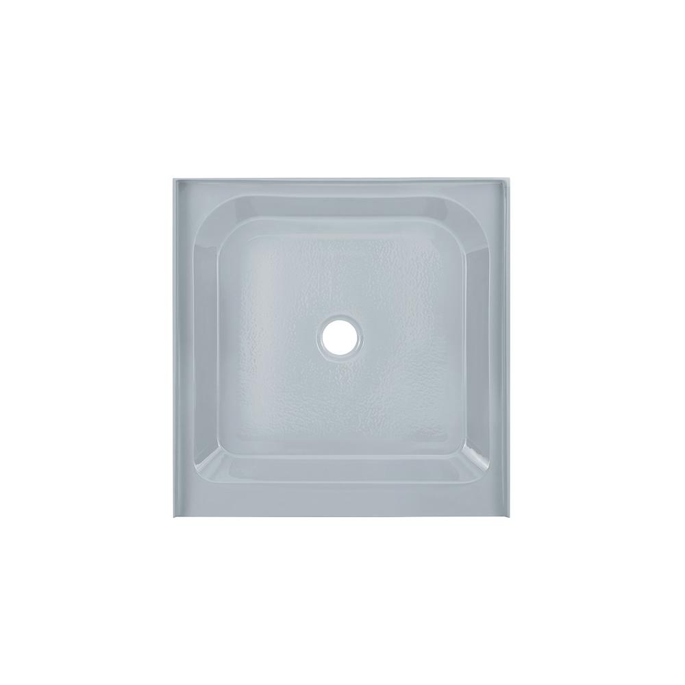 Voltaire 36" x 36" Single-Threshold, Center Drain, Shower Base in Grey. Picture 1