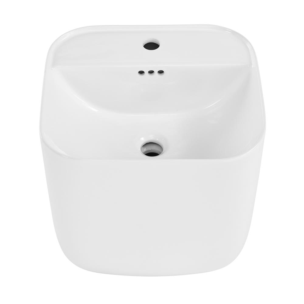 Carré 17.5" Wall-Mount Bathroom Sink. Picture 1