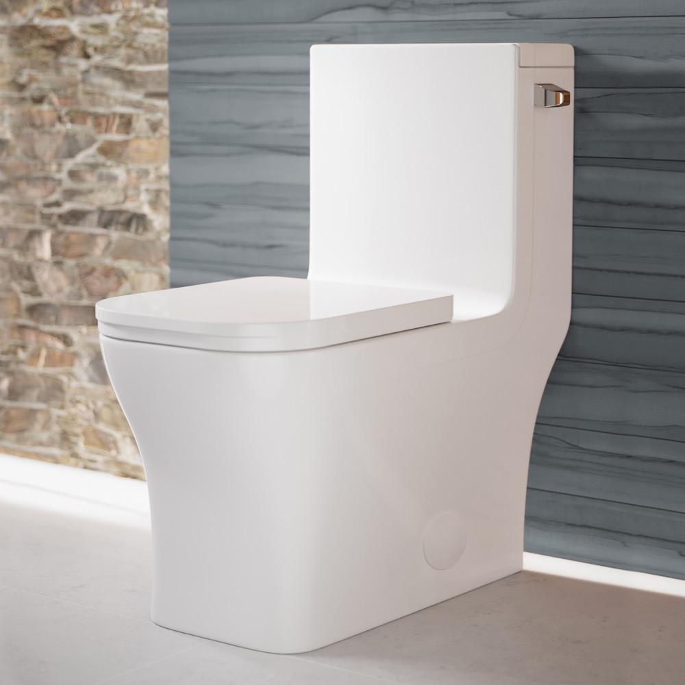 Concorde One Piece Square Right Side Flush Handle Toilet 1.28 gpf. Picture 2