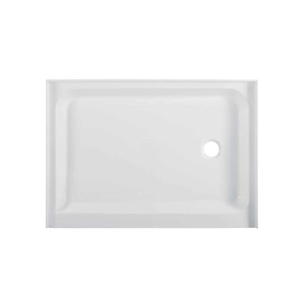 Voltaire 48" x 36" Acrylic White, Single-Threshold, Right Drain, Shower Base. Picture 1