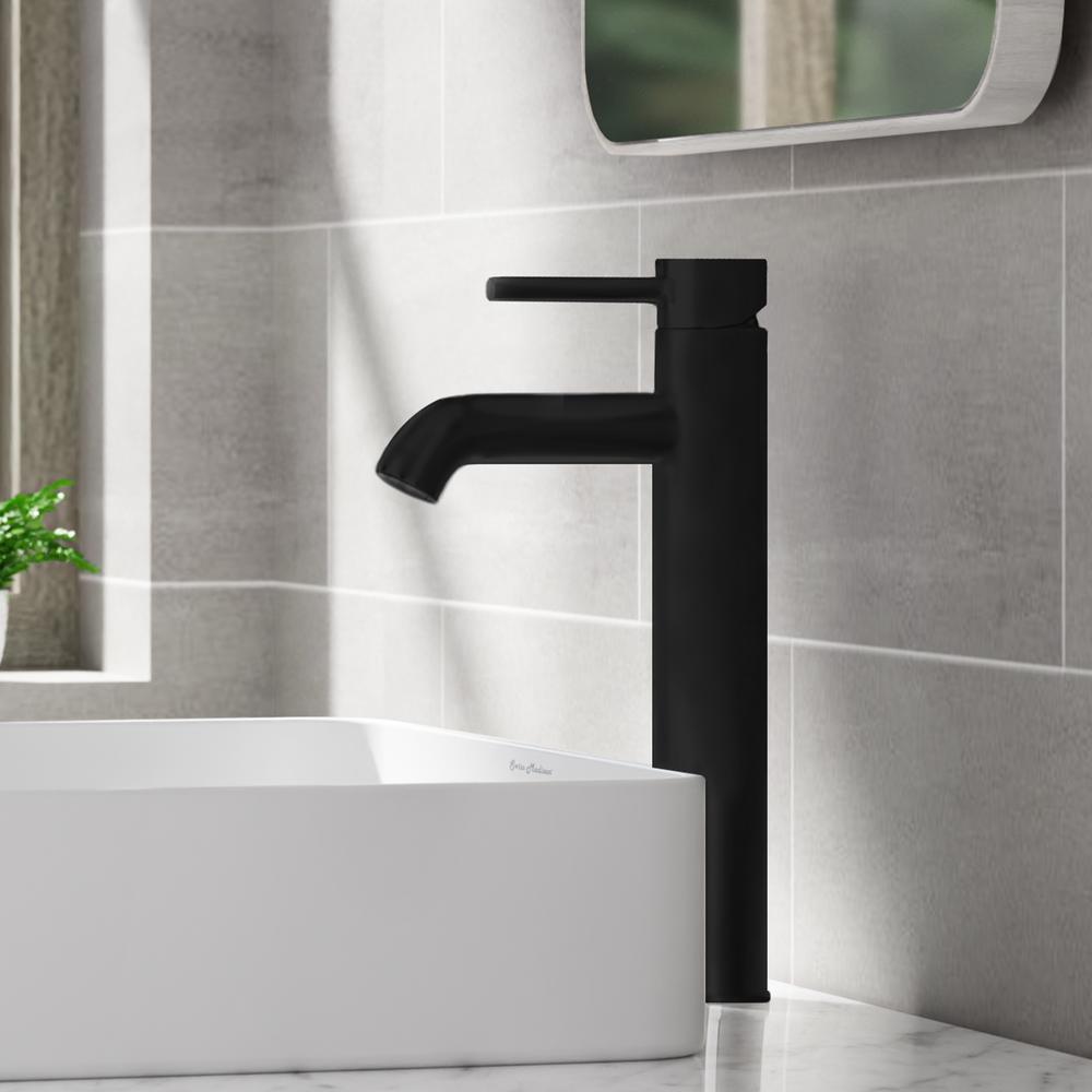 Ivy Single Hole, Single-Handle, High Arc Bathroom Faucet in Matte Black. Picture 19