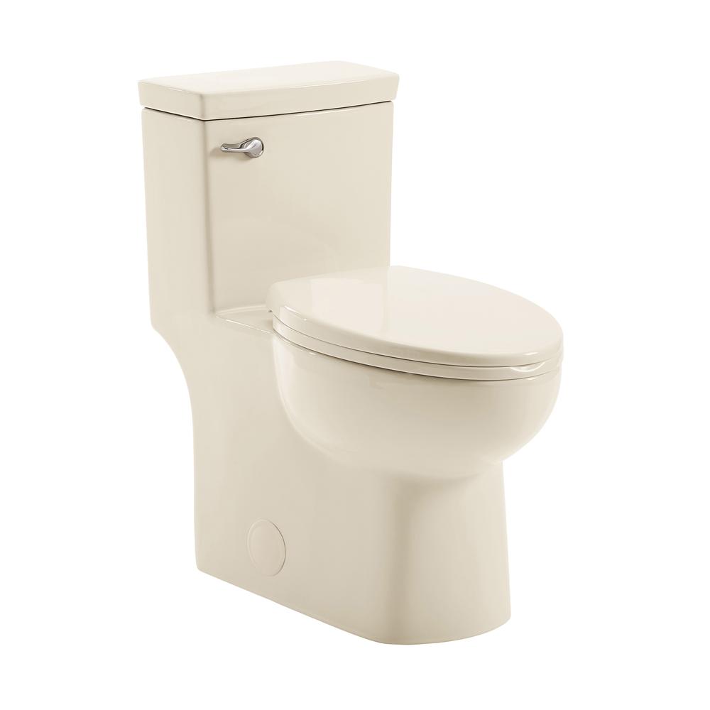 Classe One Piece Toilet with Front Flush Handle 1.28 gpf in Bisque. Picture 1