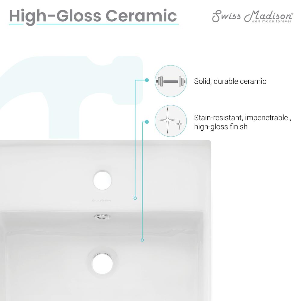 Claire Compact Ceramic Wall hung Sink. Picture 9