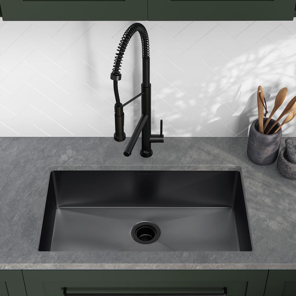 Rivage 30 x 18 Stainless Steel, Single Basin, Undermount Kitchen Sink,Black. Picture 17