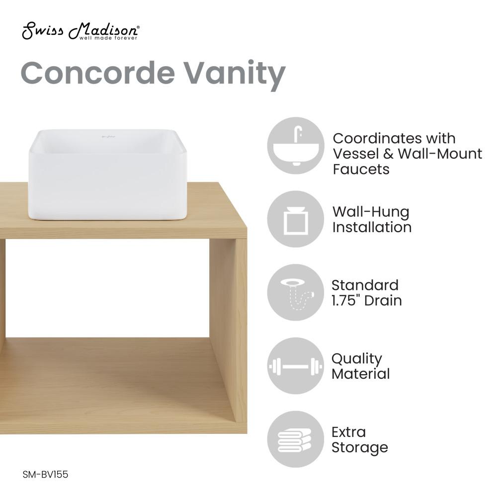 Concorde 24'' Wall-Hung Vanity In Natural Oak. Picture 3