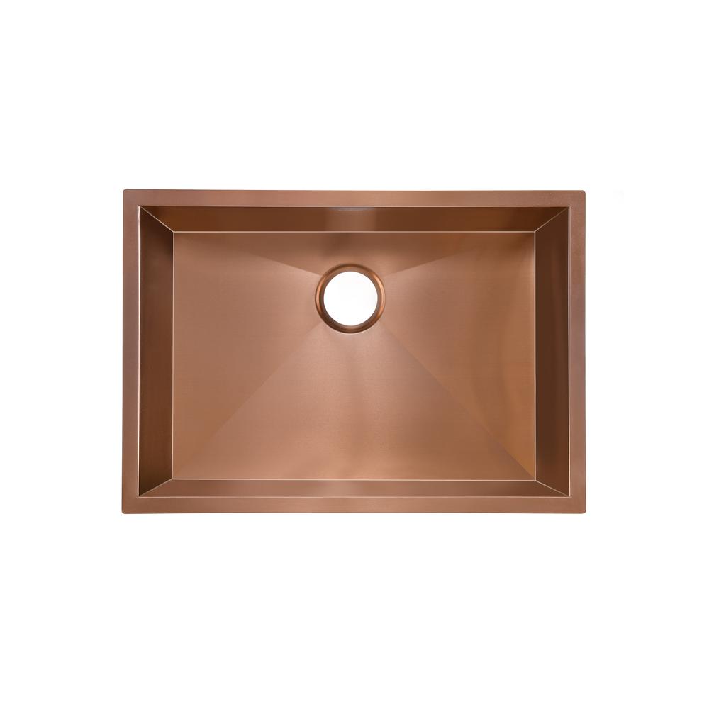 Stainless Steel, Single Basin, Undermount Kitchen Sink, Rose Gold. Picture 2