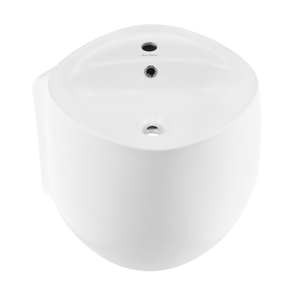 Ivy Wall-Mount Sink in Matte White. Picture 2