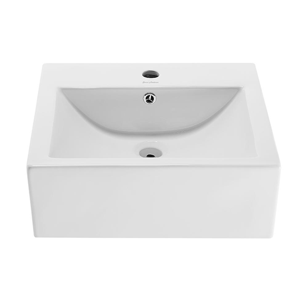 Voltaire 18 Square Ceramic Wall Mount Sink. Picture 1