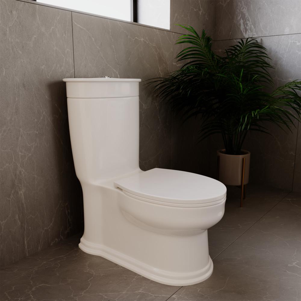 Santorini One-Piece Elongated Toilet Dual-Flush 1.1/1.6 gpf. Picture 2