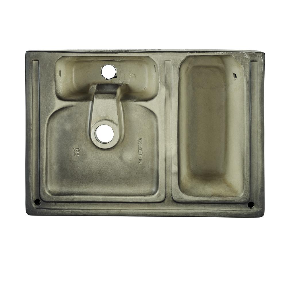 Ceramic Wall Hung Sink with Left Side Faucet Mount, Matte Black. Picture 6