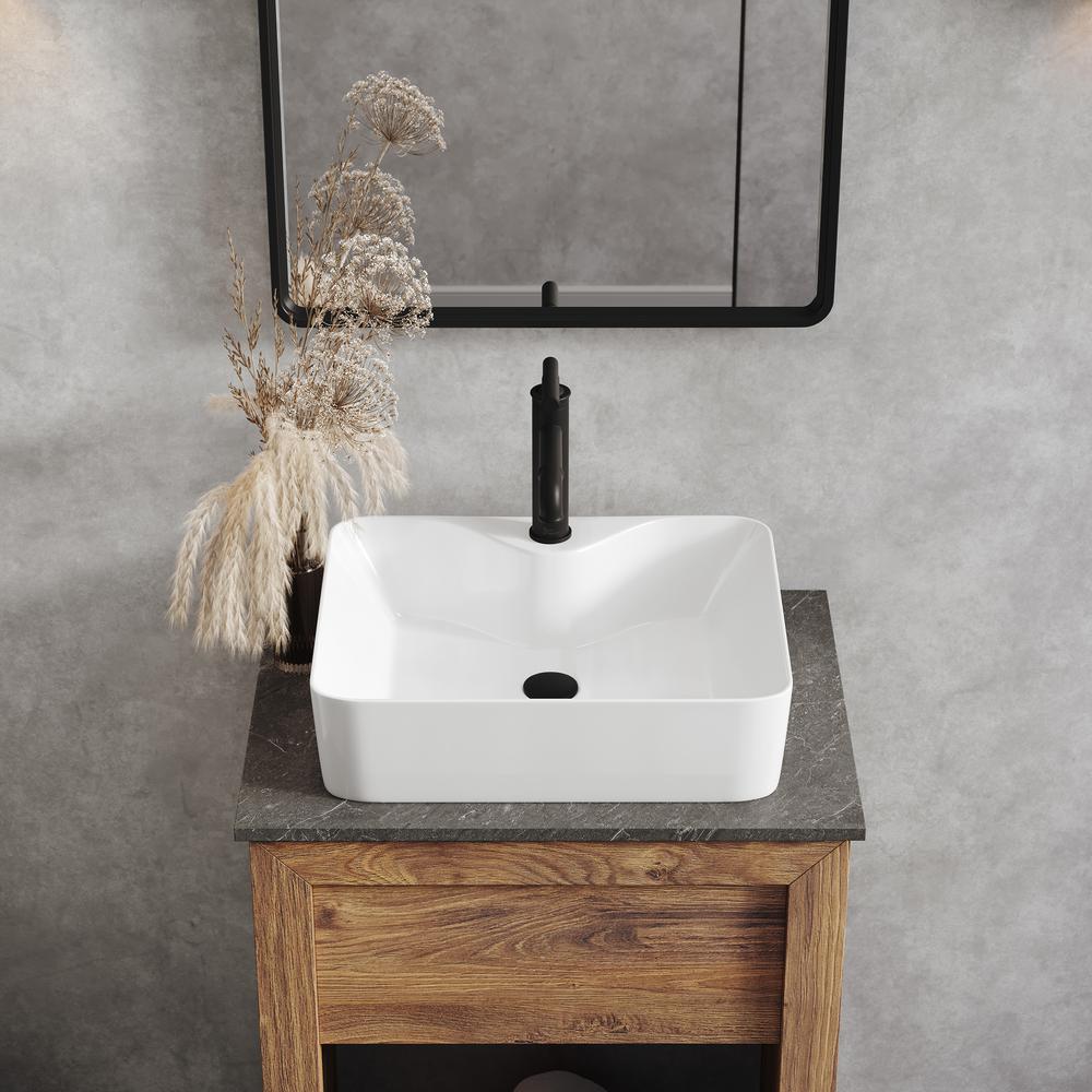 Rennes 19" Vessel Sink in Glossy White. Picture 19