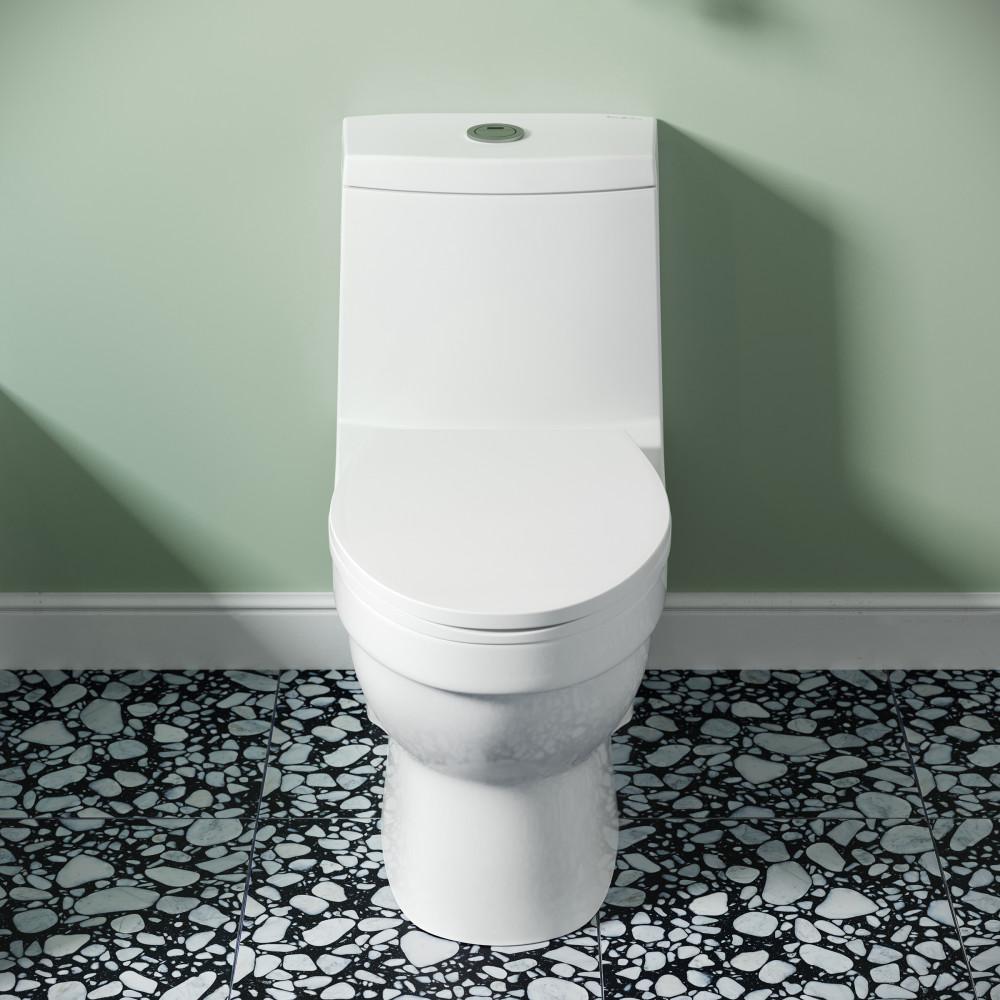 Virage One Piece Elongated Toilet with Touchless Retrofit Dual Flush 1.1/1.6 gpf. Picture 2