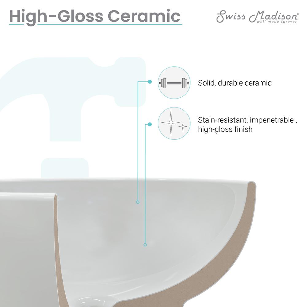 Sublime Compact Ceramic Wall Hung Sink. Picture 8