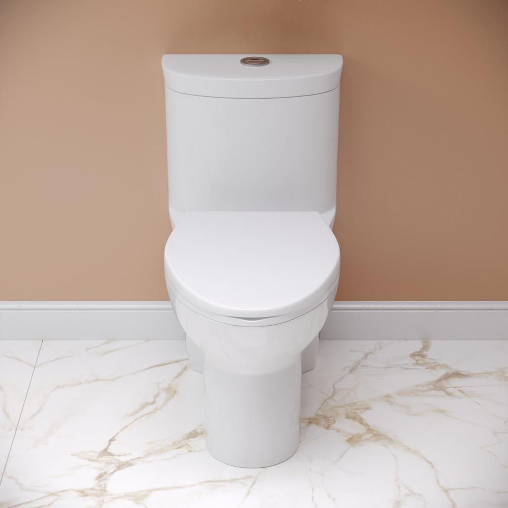 One Piece Elongated Toilet with Touchless Retrofit Dual Flush 1.1/1.6 gpf. Picture 2