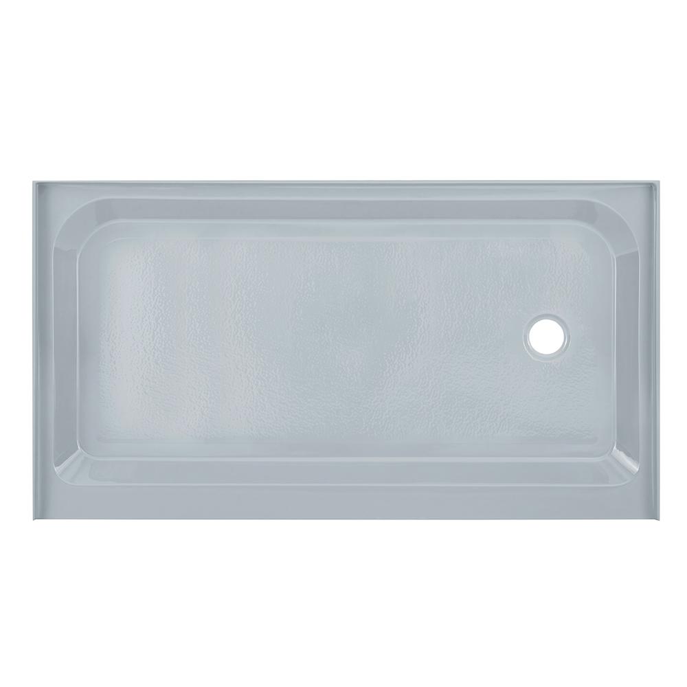 Voltaire 60" x 36" Single-Threshold, Right-Hand Drain, Shower Base in Grey. Picture 1